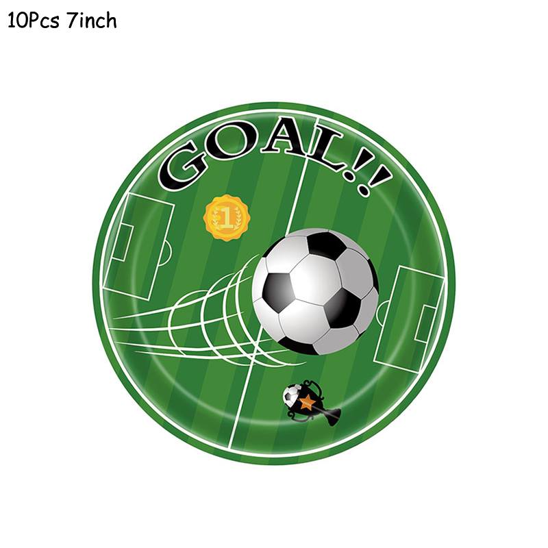 Football Theme Party Disposable Tableware Banner Balloons Soccer Goal Cup Plate for Kids Boy Birthday Party Decoration Supplies: Fluorescence Yellow