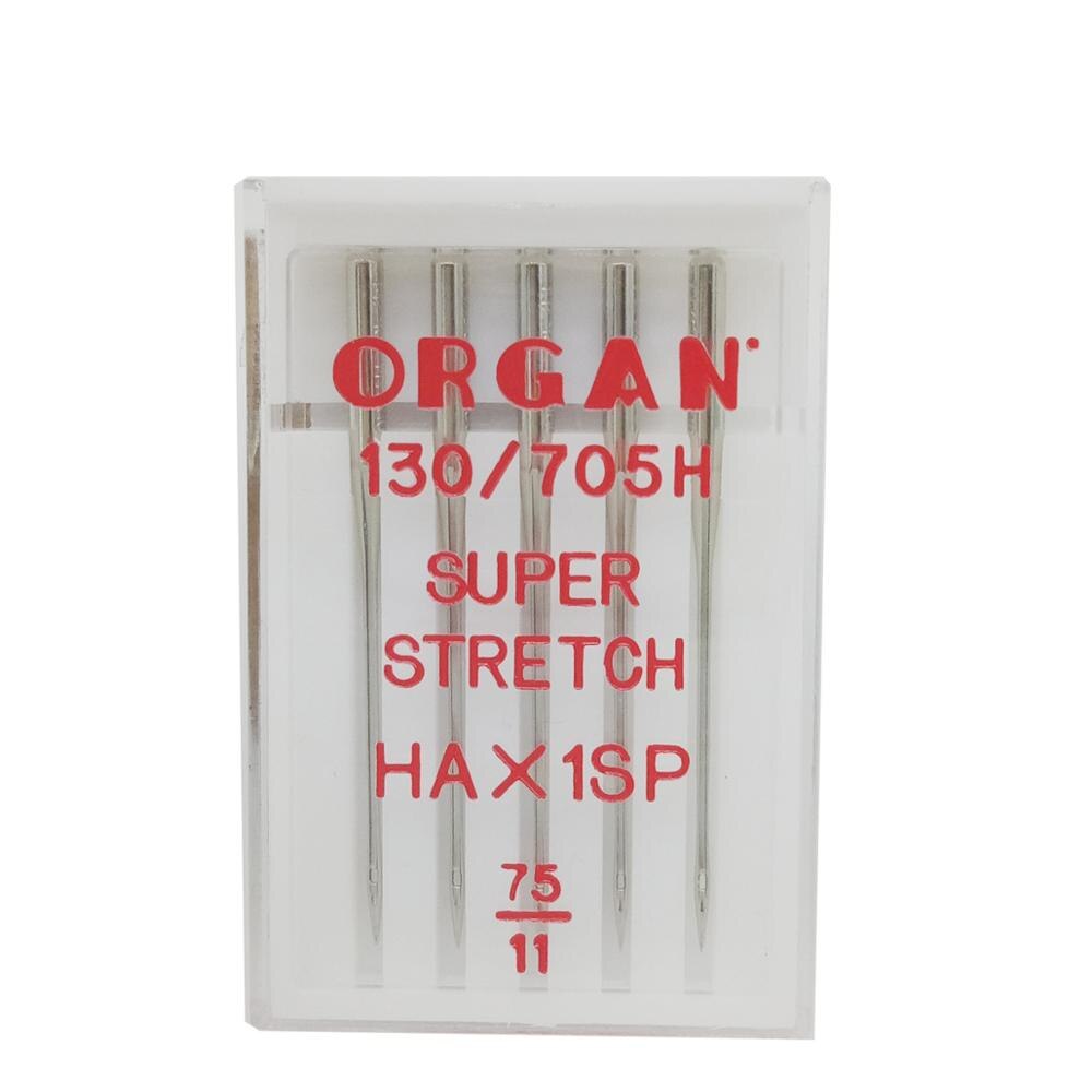 5 teile/paket HAX1SP oben Orgel Nadeln Hause NäHenne Maschine Super strecken Elastische Gestrickte Stoff Nadel Anti-Jumper Nadeln: SuperStretch75Kasten