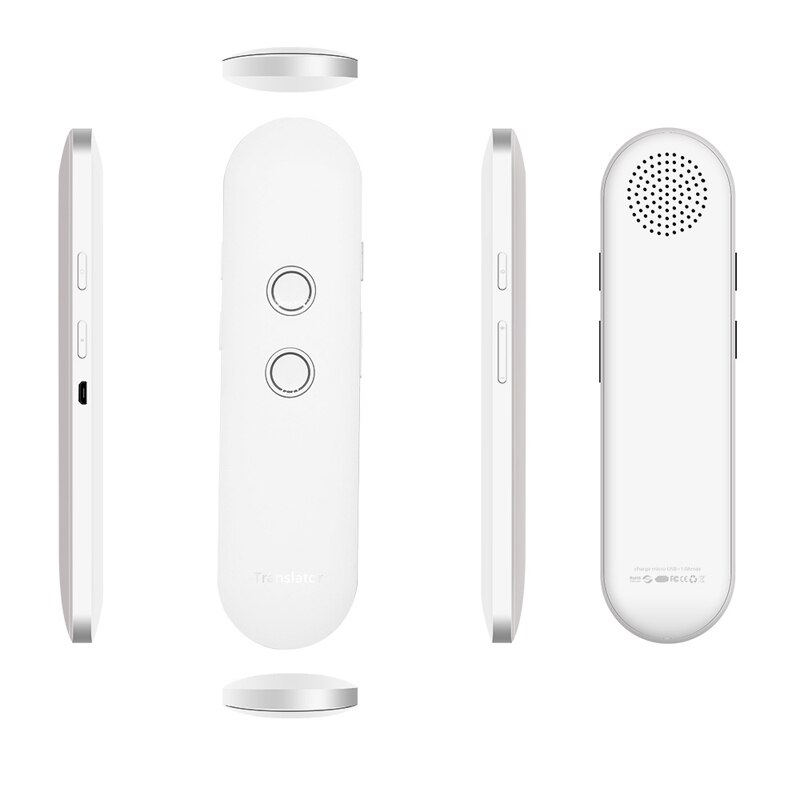 Ymesy T4 Voice Instant Vertaler Draagbare Intelligente Voice Vertaler Bluetooth Pocket Multi-Taal Reizen Vertaler: White