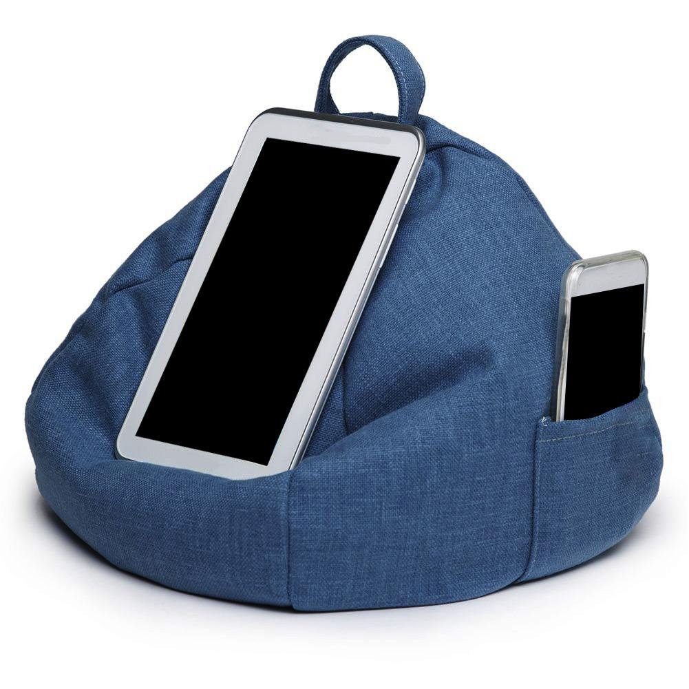 Multifunktions bærbar sækkestol imiteret hamp bil hjem pude tablet pude til ipad iphone læsning beslag pudeholder