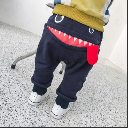 Ragazzi Pantaloni Delle Ragazze Del Fumetto Squalo Lingua Pantaloni Stile Harem Bambini Pantaloni di Cotone Pantaloni 12M-3Y спортивные штаны Dropshipping ##5: Navy  / 12m