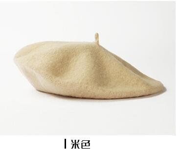 dame vårvinter basker lue malerstil lue kvinner ull årgang basker ensfarget lue damepanser varm ganglue: beige