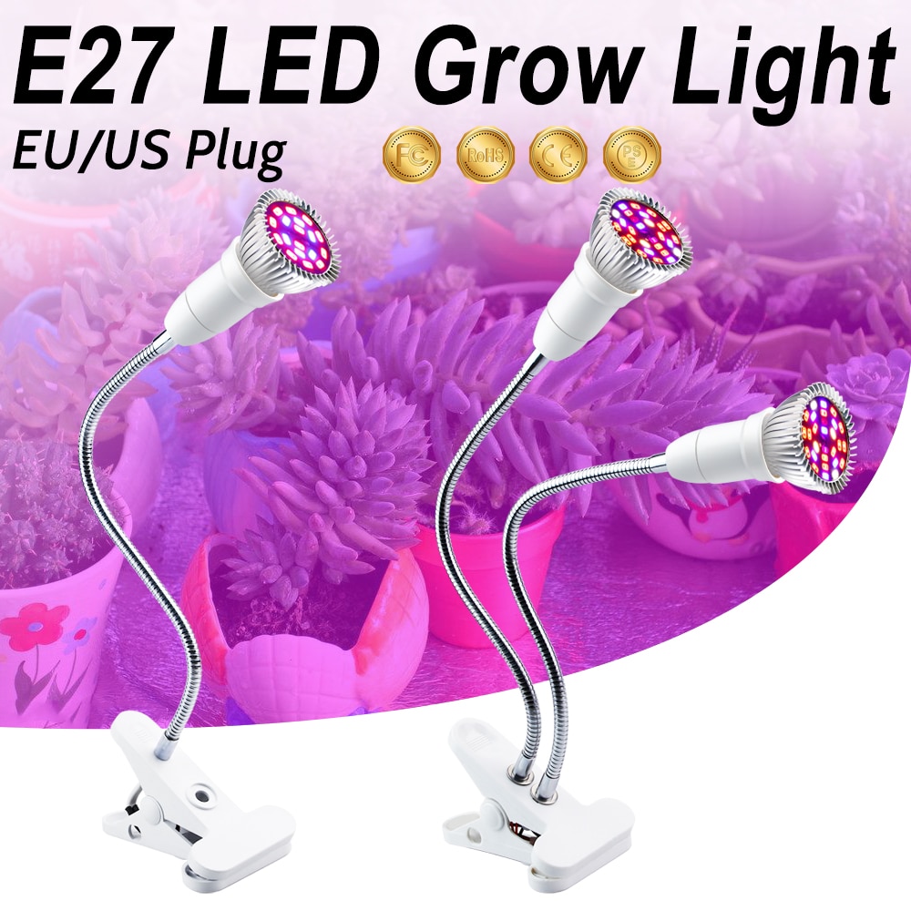 2 KOPF LED Anlage Wachsen Glühbirne Withe Licht Volle Geführte spektrum Wachsen Lichter Lampen Indoor Blume Blühen Wachsende Für hause Innen-