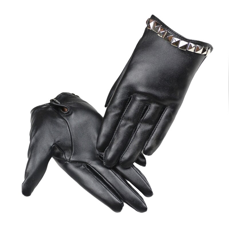 Mitaine en cuir pour femmes, gothique, Punk, à Rivets, Rock Show, demi-paume, plein doigt, gant de Fitness A4