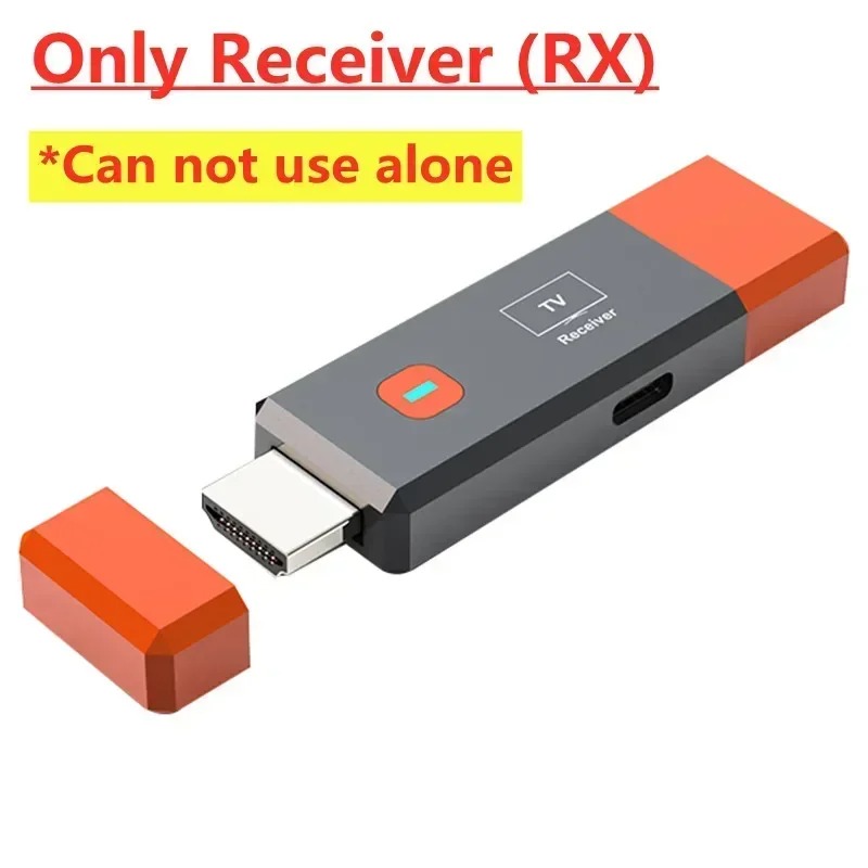 Trådlös hdmi-videosändare och -mottagare förlängningssats tv-stickdongeladapter för pc-kamera, bärbar dator till projektor, skärm-tv: Vit