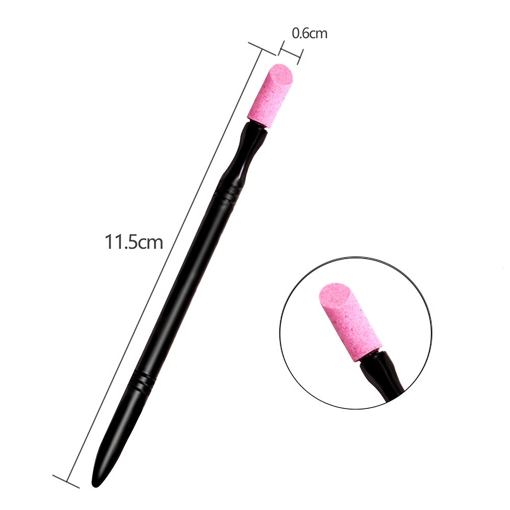 Black Quartz Scrubs Stone Cuticle Stick Pen Nail Cuticle Remover Manicure Care Nail Art Tools Dead Skin Remover Cuticle Pusher