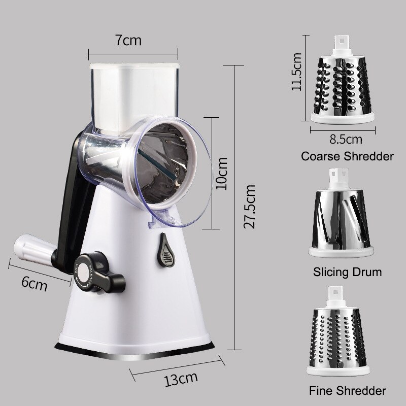 Potet gulrot raspe skiver grønnsakskutter rund mandoline skiver rustfritt stål multifunksjonelle helikopterblader kjøkkenutstyr