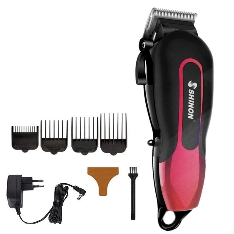 powerful hair clipper rechargeable hair cutting machine haircut electric cutter hair trimmer men barber adjustable: 4 combs