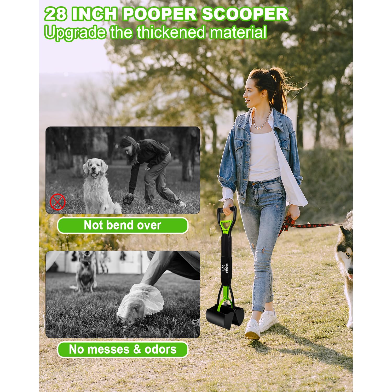 Hond Poep Scooper Huisdier Lange Steel Kaak Kak Scoop Picker Uitwerpselen Collector Schoon Gereedschap Outdoor Opvouwbare Dieren Uitwerpselen Cleaner