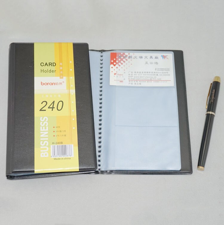 Business Portable Credit Card Holders Leather 120/160/180/240/300 Bank Card Case Holder Organizer Book: 240
