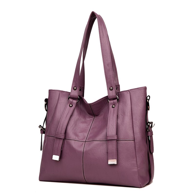 Women Soft Leather Tote Business Ladies Single Shoulder Bags Crossbody Bags Womens Handbags T: Lavender