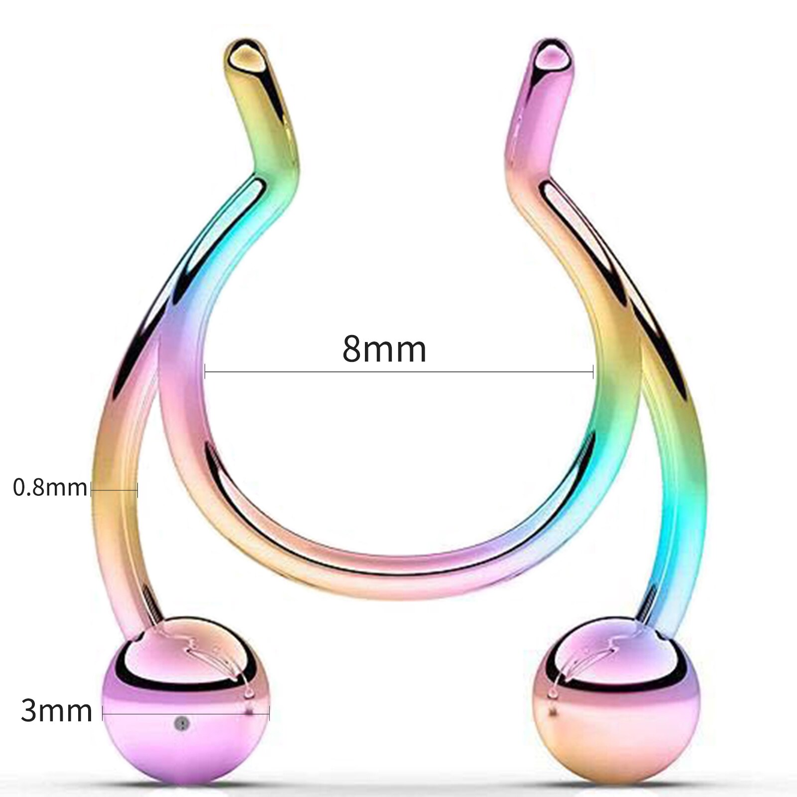 Stainless Steel Antler Shape Nose Ring Clip Nasal Septum Piercing Body Jewelry Stainless Steel Soft Nose Ring without Puncture