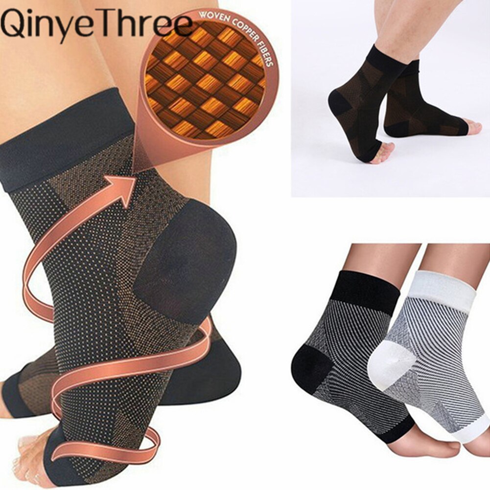 Protección para esguinces calcetines deportivos de presión de tobillo protección de tobillo de fibra de cobre calcetines protectores de tobillo mangas de compresión