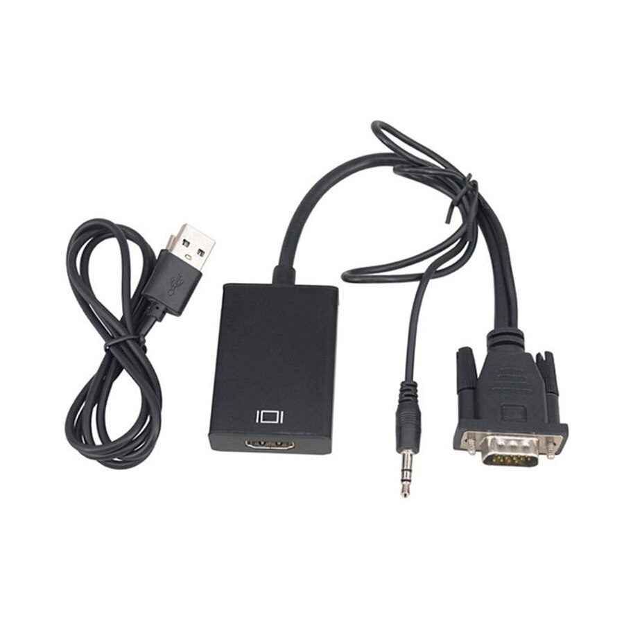 Full Hd 1080P Vga Naar Hdmi-Compatibel Converter Adapter Kabel Met Audio Output Vga Hd Adapter Voor Pc laptop Naar Hdtv Projector