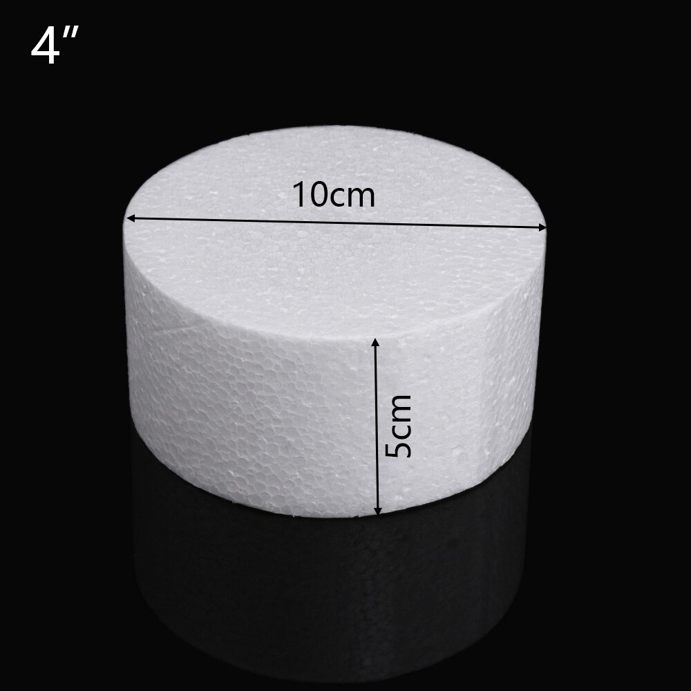 4/6/8/10Inch White Sugarcraft Dummy Party DIY Patrice Model Cake Foam Mould Round Polystyrene Styrofoam Kitchen Accessories: Round 4inch