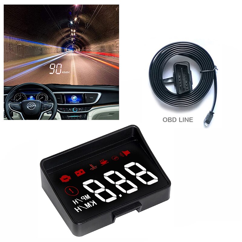 Car HUD Head Up Display A100s OBD2 II EUOBD Overspeed Warning System Projector Windshield Auto Electronic Voltage Alarm