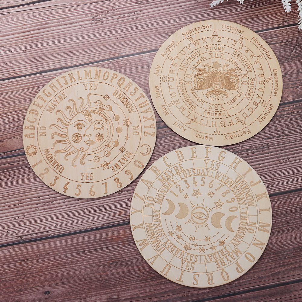 Houten Slinger Board Met Sterren Zon En Maan Voor Waarzeggerij Zwart Wit Kleur Diy Board Houten Carven Board Decoratie