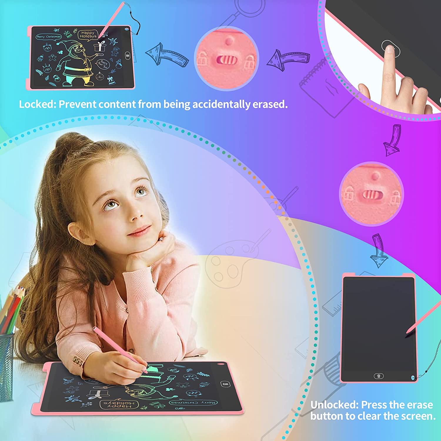 8,5/12 zoll Schreibtafel Zeichnung Tablette LCD Bildschirm Schreiben Digitale Grafik Tabletten Elektronische Handschrift Pad Spielzeug Art