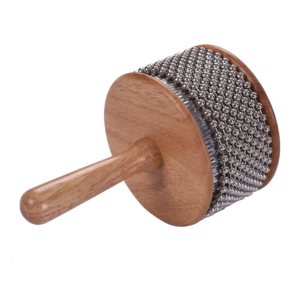 Holz Cabasa Schlagzeug Musical Instrument Metall Perlen Kette & Zylinder Pop Hand Shaker für Klassenzimmer Band Mittel Größe