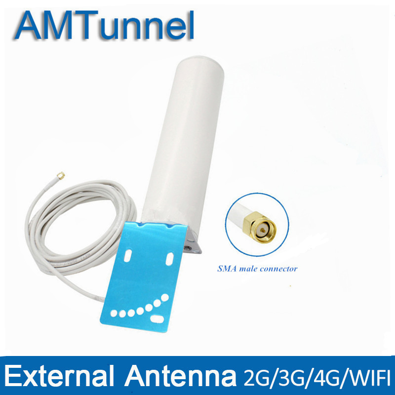 Mimo 4g udendørs antenne 2.4 ghz antenne 3g 4g lte antenne 12 dbi med n han/sma han 5m/10m til mobil signalforstærker: 5m sma han