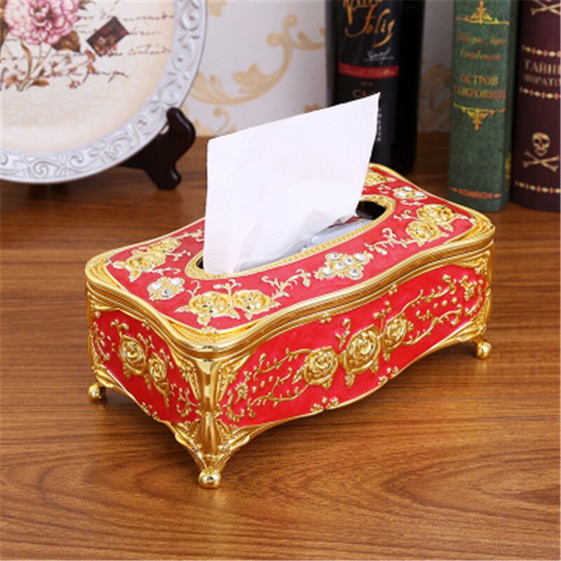 Minch Tissue Doos Luxe Doos Europa Retangle Servet Tissu Houder Ring Houder Papier Wc Tissue Opbergdoos Houder Elegante