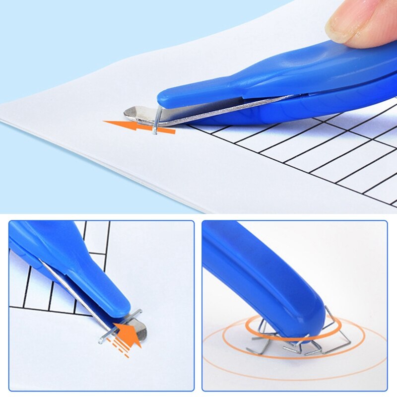 2pcs Portable Staple Remover Manual Removable Magnetic Head Less Effort Staple Removal Tool Home Office School Desk Accessories