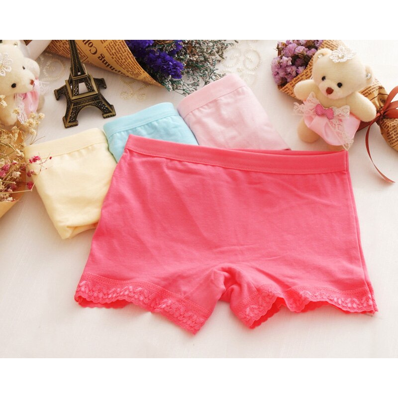 Salg jenter bomull blonder boxershorts truser barn solid barn undertøy 2-11 år 6 stk/lott