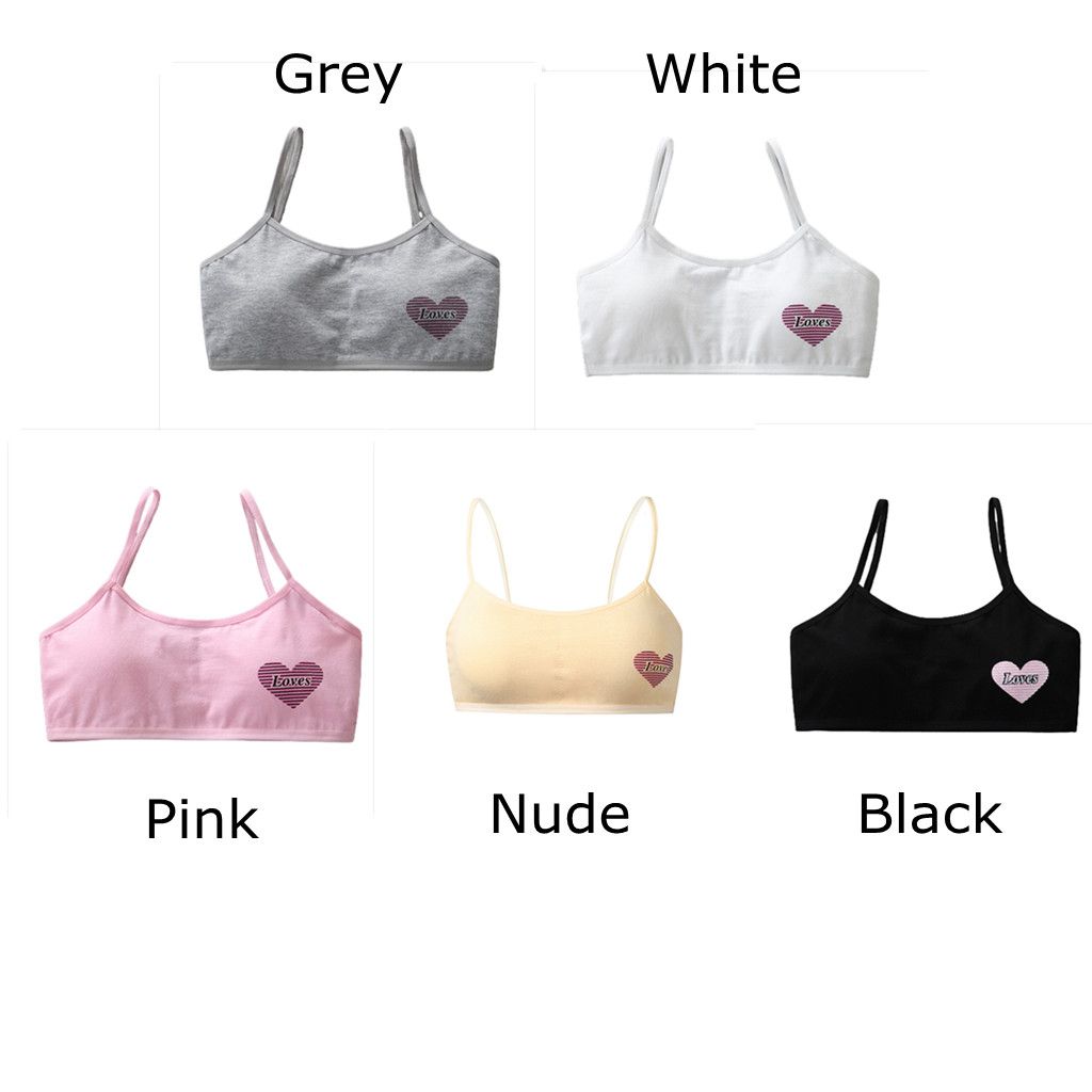10-15 Years Old Kids Underwear Bra Girl Cotton Clothes Cute Camisole Children Vest Heart Baby Bra Kids Tank Top