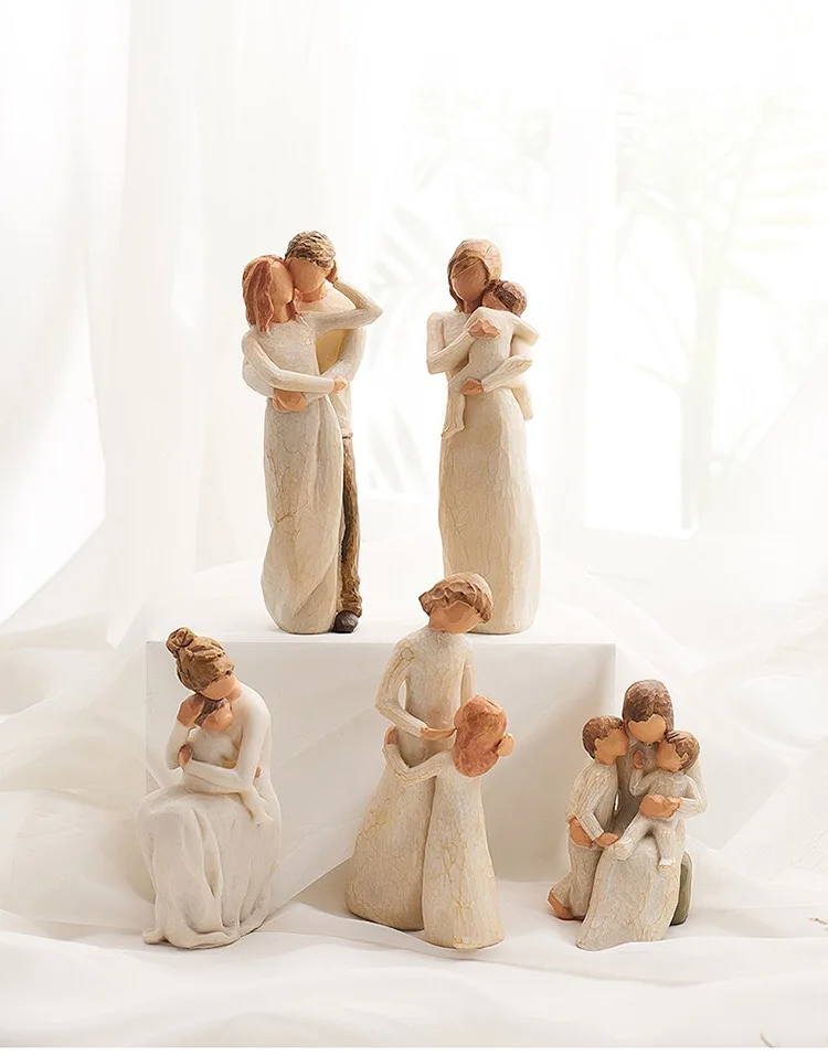 Artistic Nordic Style Love Family Resin Figure, Figurine Ornaments, Home Decoration, Human Statue Crafts, Happy Time
