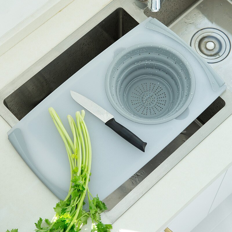 Kitchen Foldable Washbasin Antibacterial Mildew Proof Cutting Board Household Asphalt Basket Drain Basket
