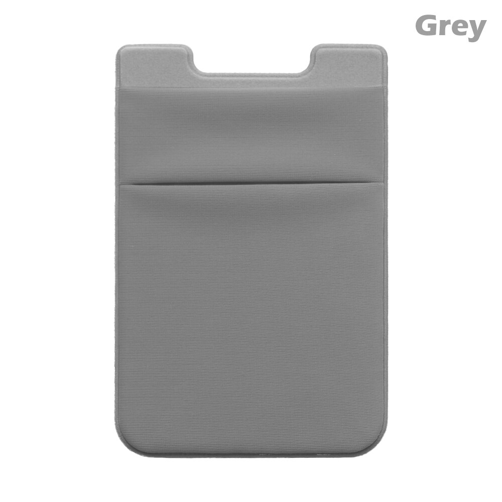 Adhesive Sticker Phone Pocket Cell Phone Stick On Card Wallet Stretchy Credit Cards ID Card Holder Pouch Sleeve: grey