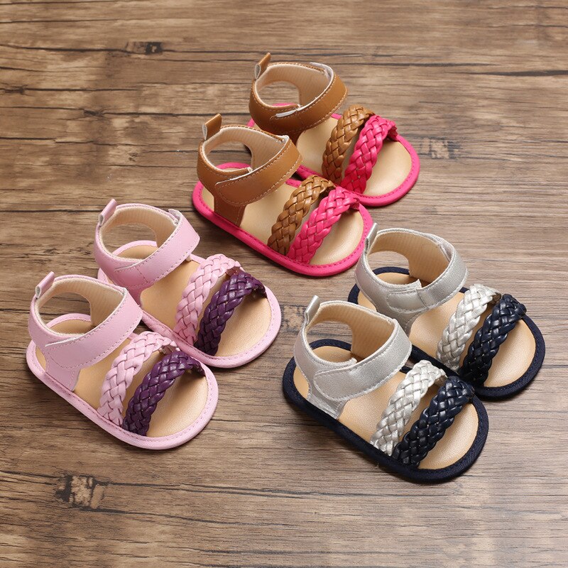 Triursus merk baby meisjes open teen sandalen zomer baby sandalen meisjes pu leren klompen baby eerste loopschoenen