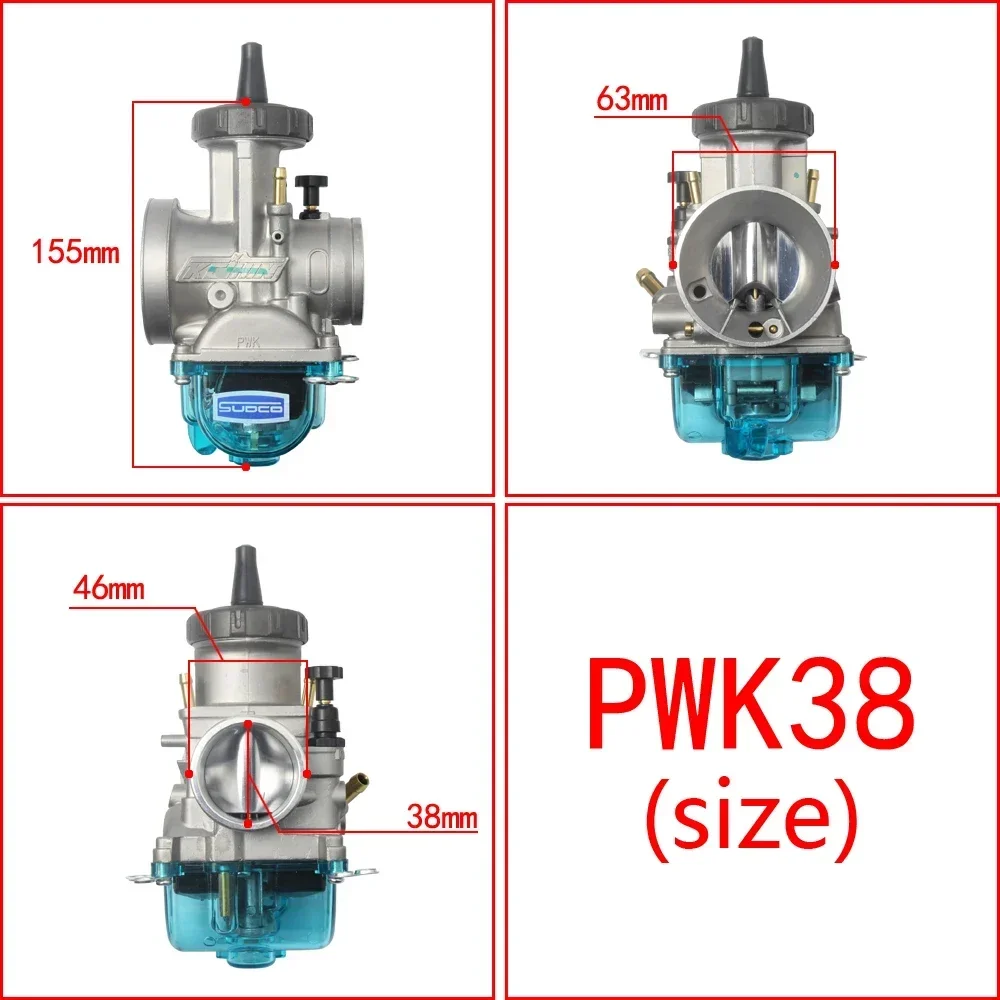 Racing Carburetor Keihin Pwk 38 '98 33/34/35/36/38/40/42mm For KTM 380 EXC 12 LT USA 1998 ATV motorcycle: Champagne