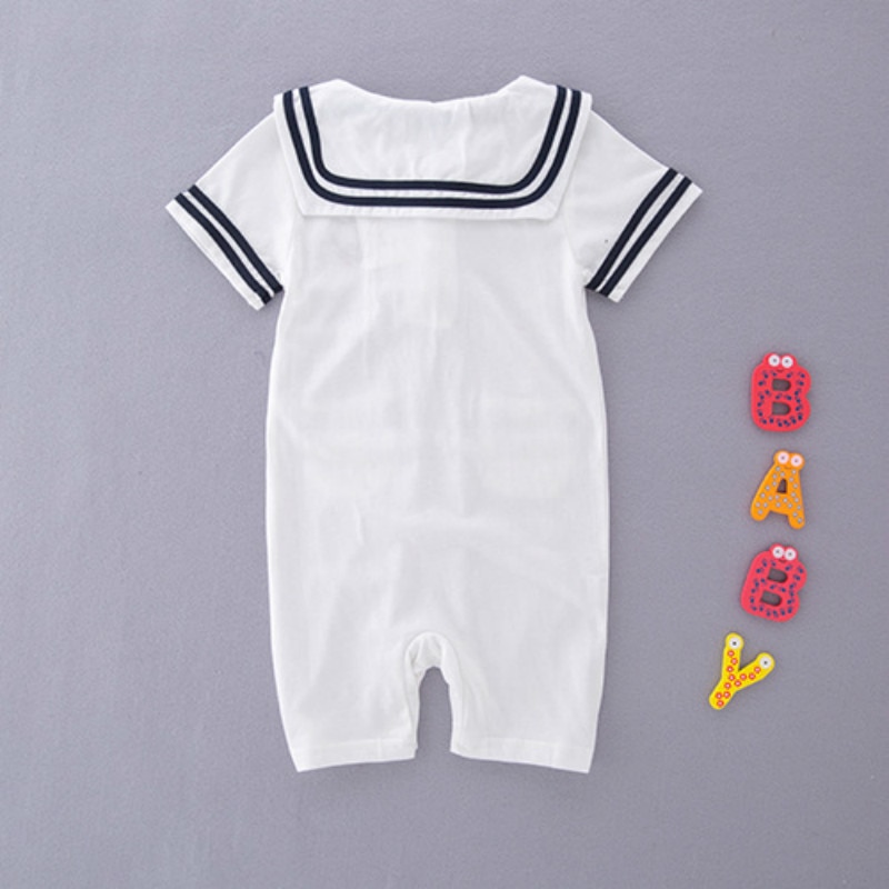 Summer Rompers For Baby Boys Sailor Suit Navy Style Comfortable Baby Clothes Kid Clothing Breathable Year Suit For Boys