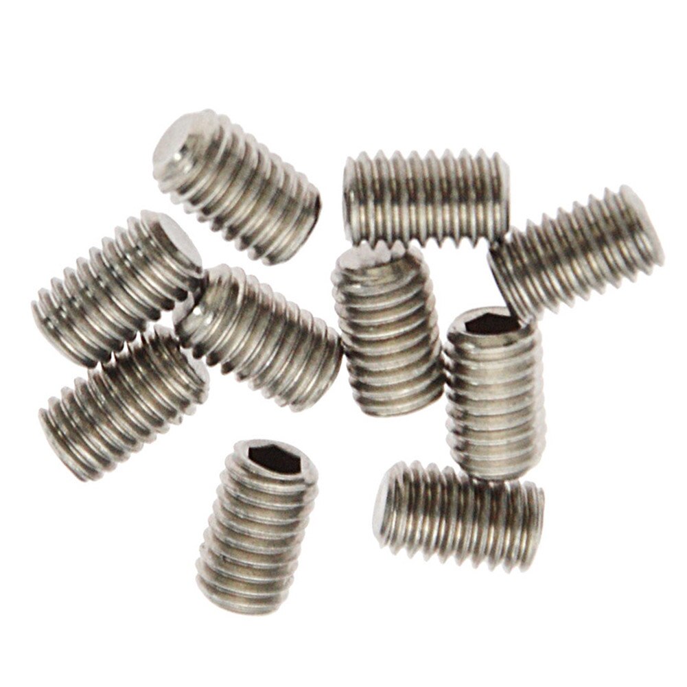 10 stück finnen-madenschrauben für surfbrett, longboard und wakeboard, heckschrauben, finnenteil, edelstahl, langlebig, rostfrei, 8 x 5 x 5mm, silber