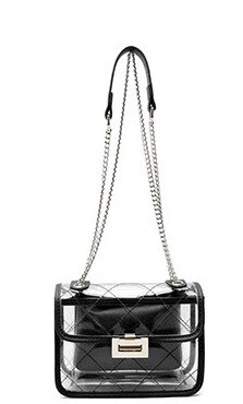 Transparente tasche, marken-damentasche, durchsichtige tasche, damenhandtaschen, bolsa feminina, schultertasche, crossbody-tasche, sac main femme: Schwarz