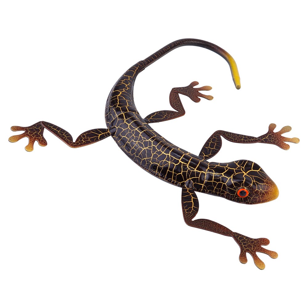 1pc metal gekko 3d væg kunst skulptur indretning indendørs udendørs hængende ornament: Kaffe