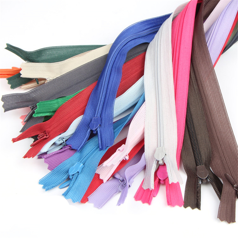 60cm cremalleras invisibles DIY Nylon bobina cremallera para costura ropa cojín herramienta cojín sastre