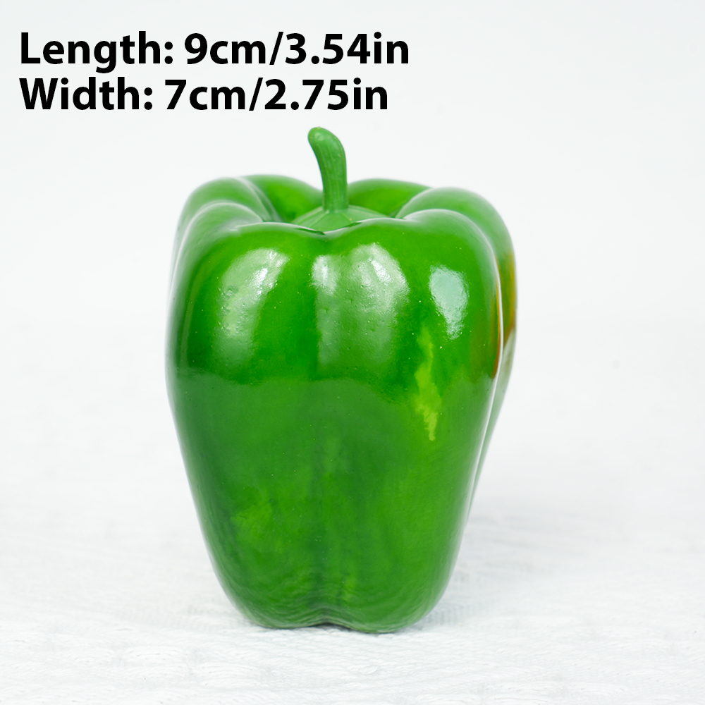 7pcs Pepper Green Pepper simulated vegetables Artificial PE Fruit Model Party Kitchen Decoration Shooting props: Red