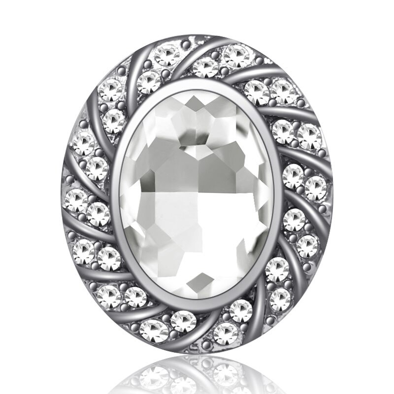 Mooie strass ovaal 20mm drukknopen passen op 18mm drukknopen armband drukknopen sieraden: Kz3506- kristallen