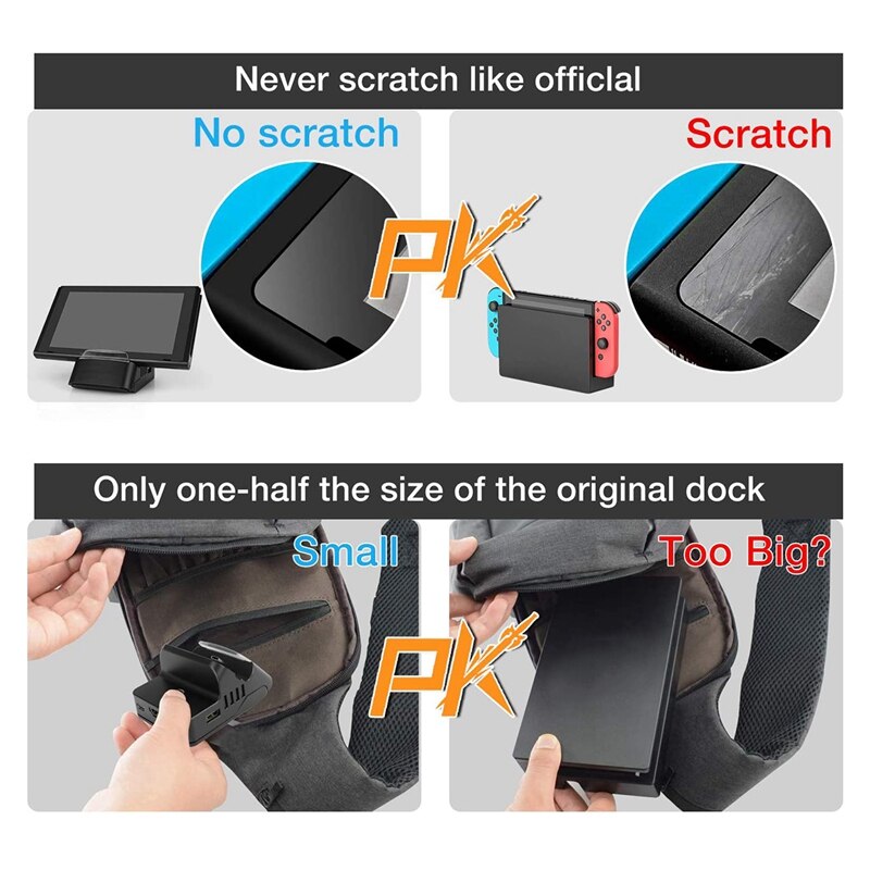 Charge and Play Portable Switch Charging Stand Multi-Angle Tabletop Playstand for Nintendo Switch with USB C Power Input