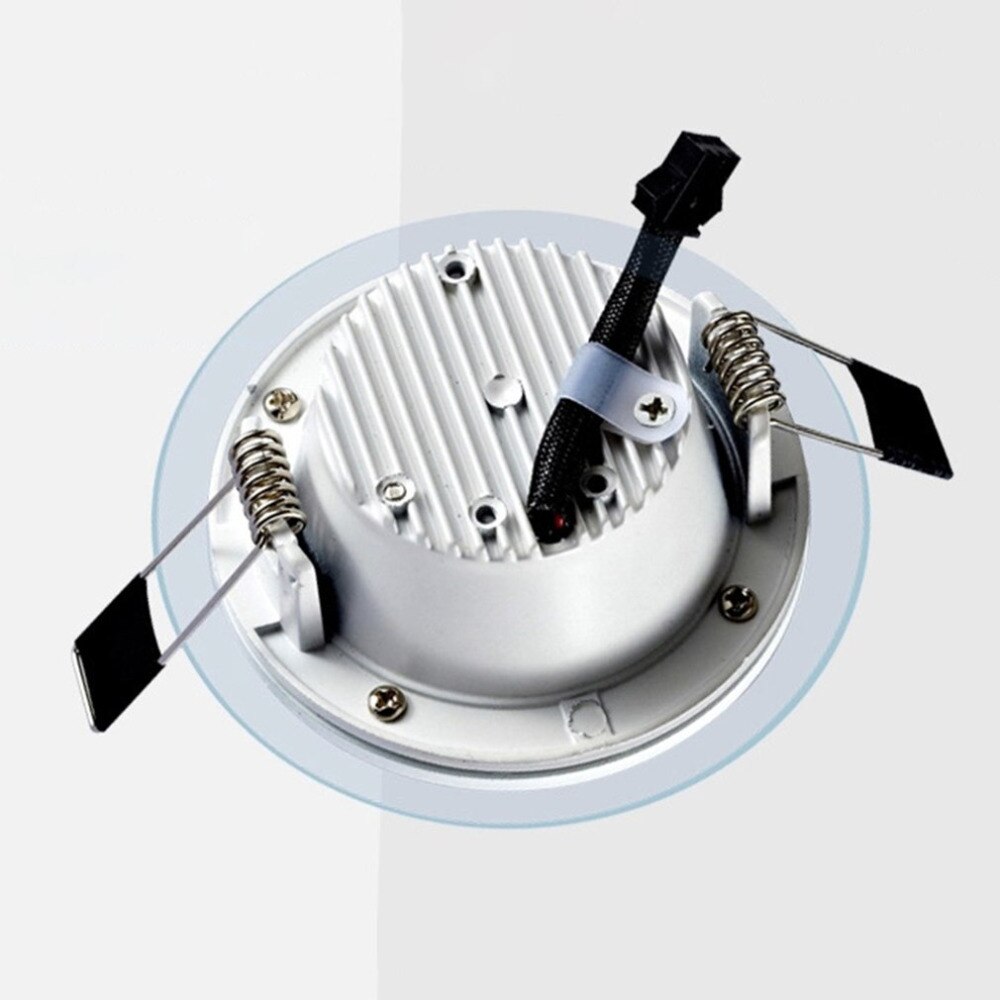 Høy lysstyrke smart dimbar led-glass downlight rund form glasspanellys takinnfelte lamper 6/12/15w