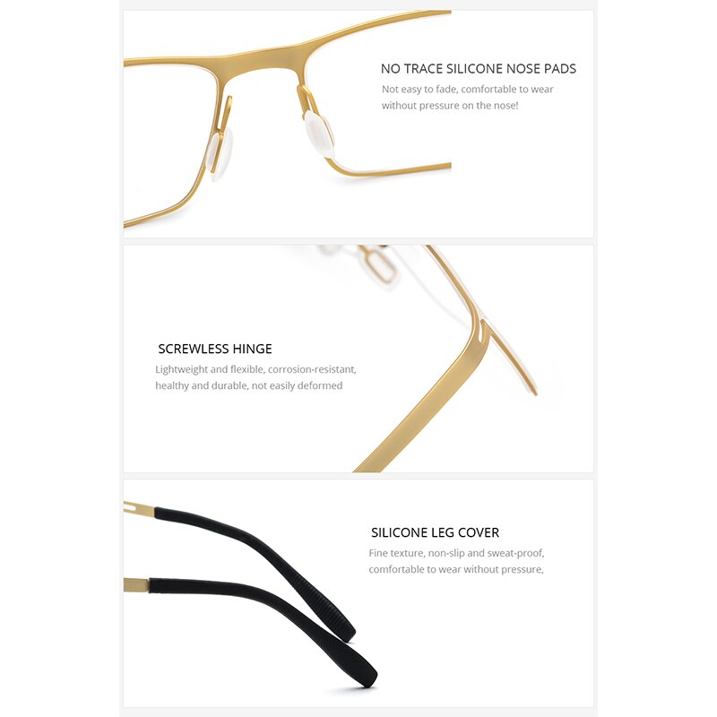 B Titan Brillen Rahmen Männer Rezept Ultraleicht voll Elastische Myopie Optische Gläser Rahmen Mann Schraubenlose Brillen 874