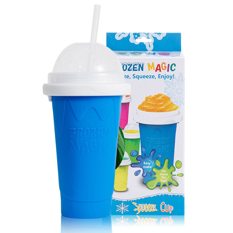 SIMMY Slushy DIY Smoothie Pinch Cup Frozen Making Freeze Magic Food Grade Silicone Drink Water Bottle