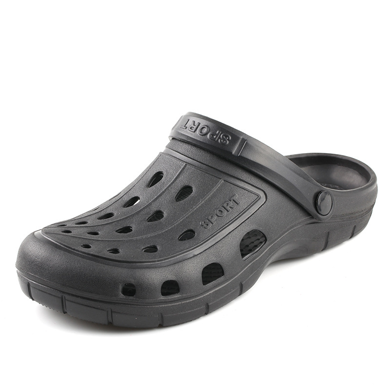 Lizeruee sommar eva träskor herr slip on trädgård tofflor herr strand sandaler utomhus zuecos herr tofflor sandalias mule clog skor: Svart / 9