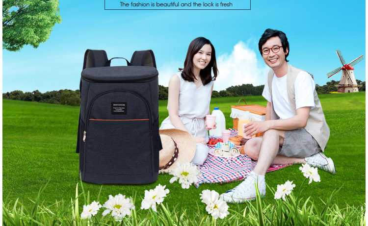 DENUONISS 20L zaino mimetico pranzo in famiglia picnic conservazione degli alimenti borsa per il ghiaccio borse termiche grandi e spesse con coperchio aperto