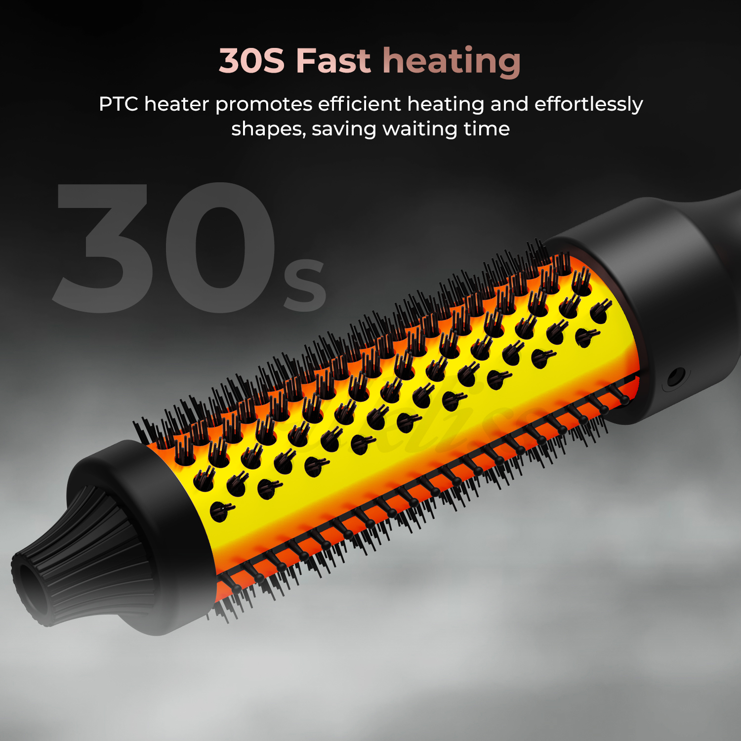 Thermal Brush Heated Curling Iron Brush 32mm Round Brush Ceramic Hair Curler Roller Volumizing Brush Curling Comb Styling Tools