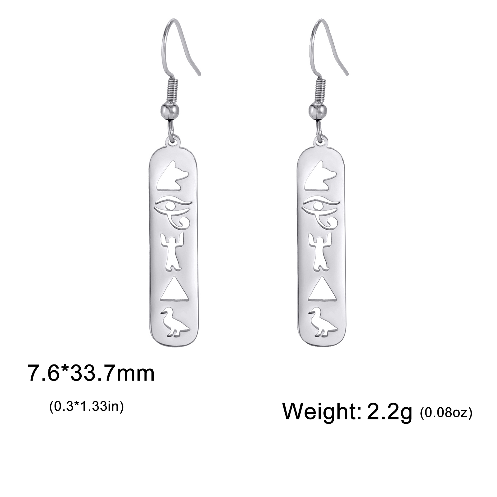 Skyrim Egyptian Ankh Hieroglyphs Earring for Women Stainless Steel Eye of Horus Earrings Ancient Egypt Cartouche Jewelry: Orange