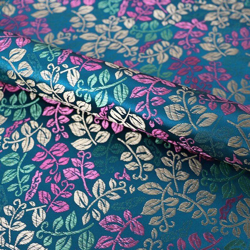 Satijn Kledij Stof Brokaat Jacquard Stoffen Materiaal Voor Naaien Cheongsam En Kimono Patchwork Steken Van Verschillende Kleuren: 4