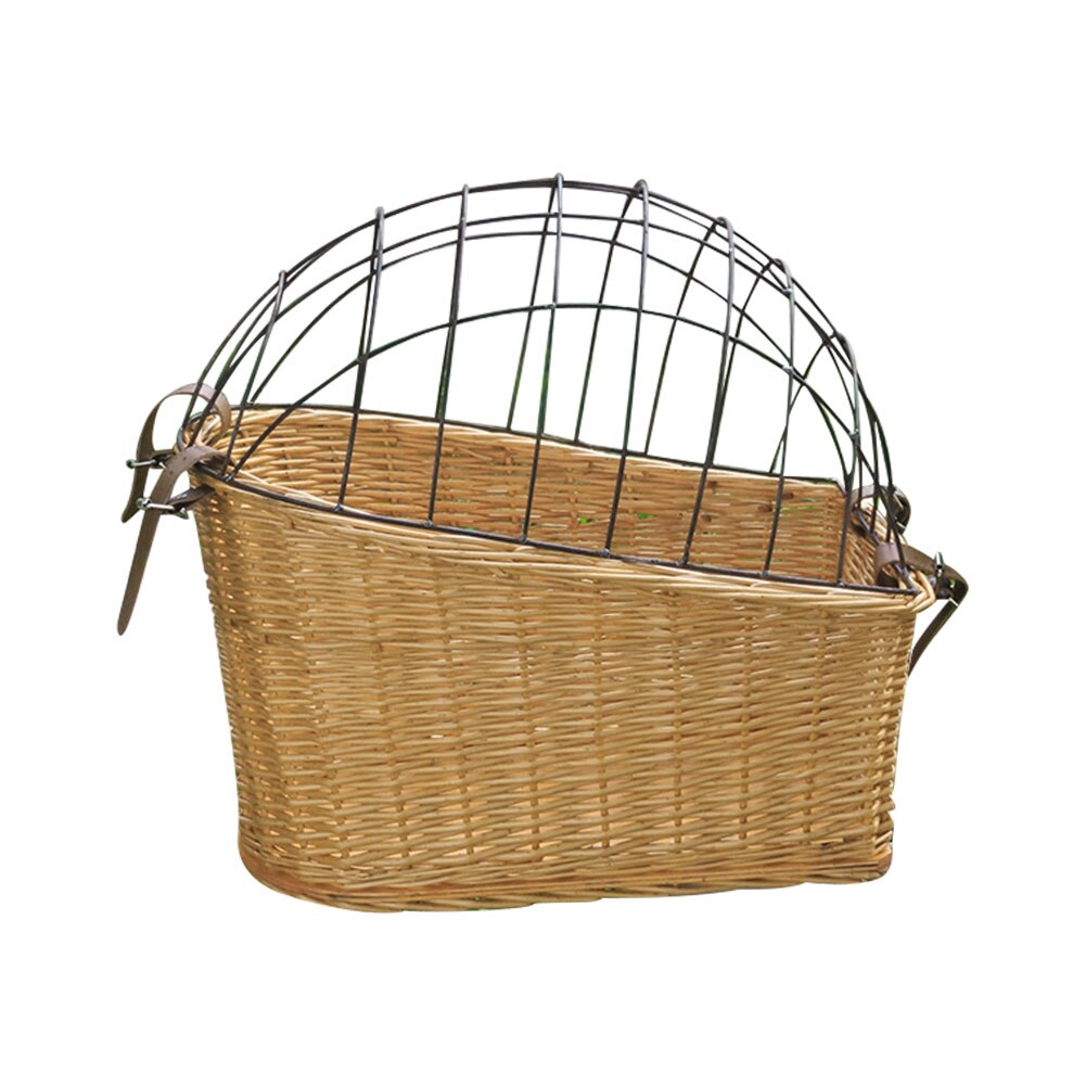 Cat Dog Bicycle Front Handlebars Basket Pets Seat Wicker Woven Bike Basket Small Pet Carrier Cycling Accessories Shopping Basket: A
